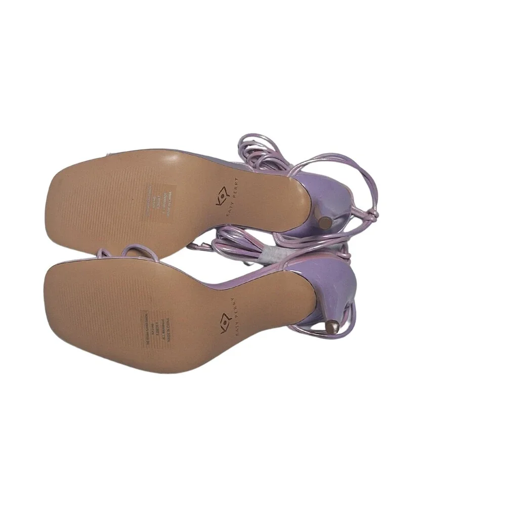 Katy Perry Vivian Flower Sandal High Heels 9.5M Digital Lavender NWB - Picture 5 of 5